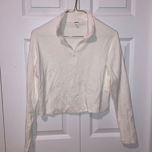 White quarter zip
